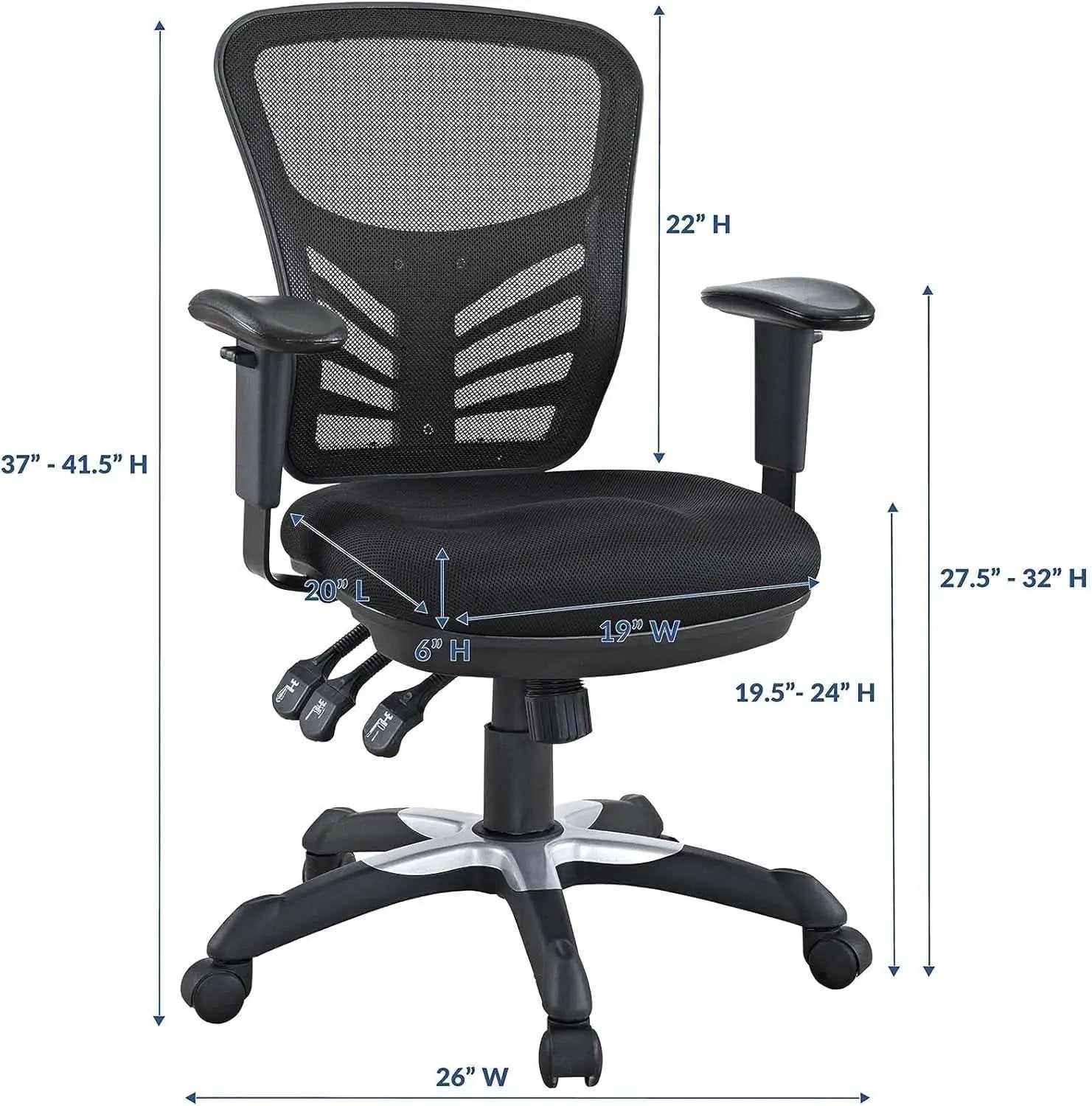 Articulate Ergonomic Mesh Office Chair Black Lumbar Support from PriceLows™