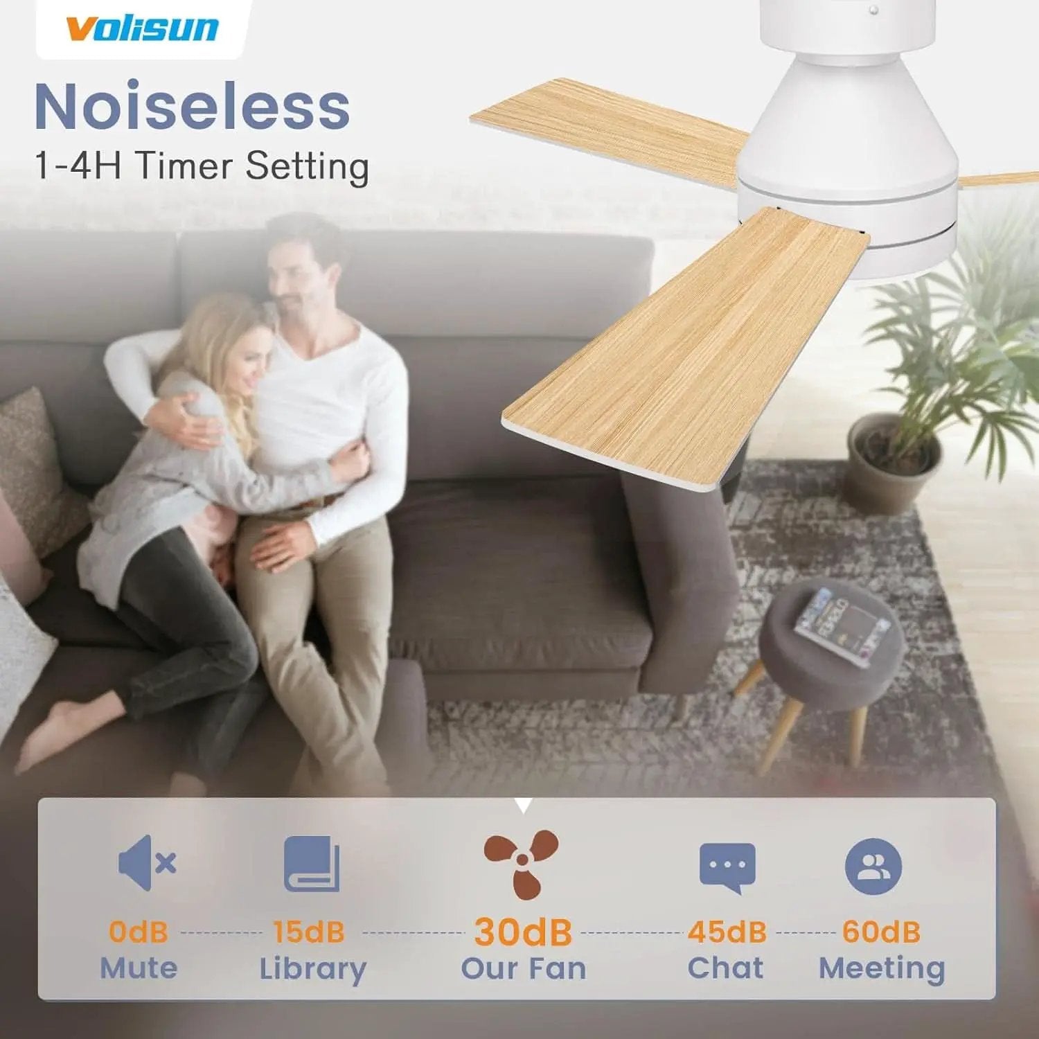 42 Inch Ceiling Fan With Dimmable LED Light And Remote from PriceLows™