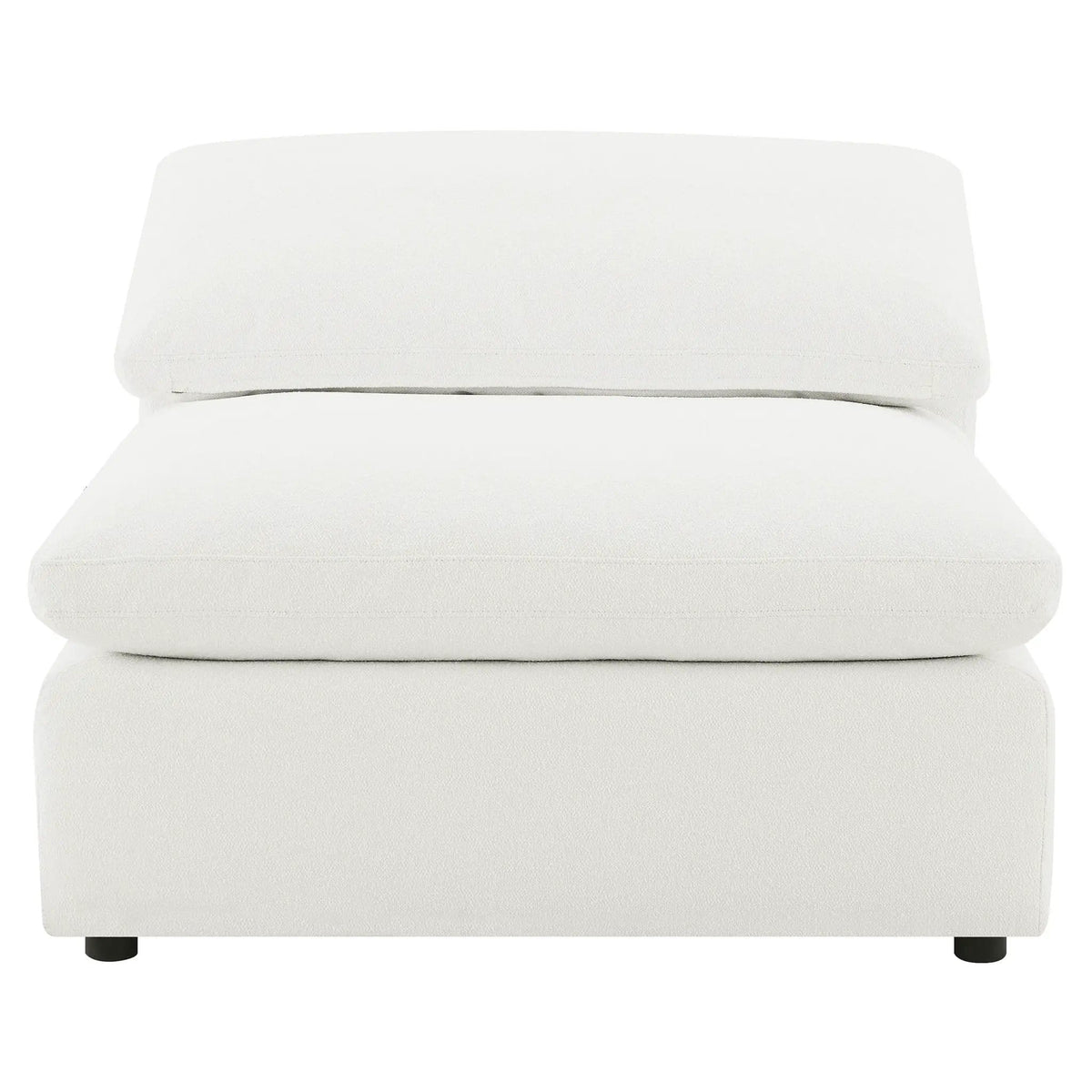 Raleigh Boucle Upholstered Armless Chair | 43.5 x 45 x 33 in | Boucle | Ivory