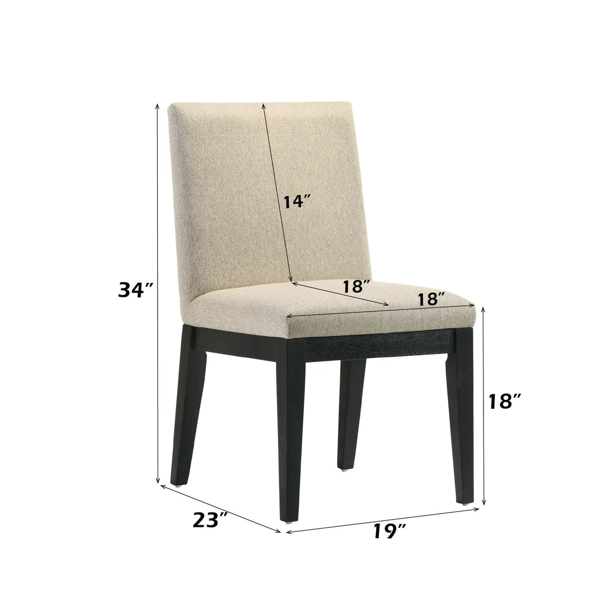 Froja Side Chairs | Set Of 2 | Beige | Sleek Wood Finish