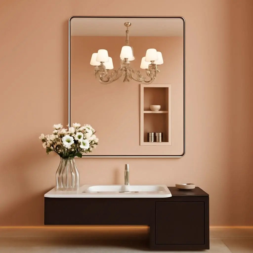 22x30 Inch Brushed Nickel Bathroom Mirror Anti Rust from PriceLows™