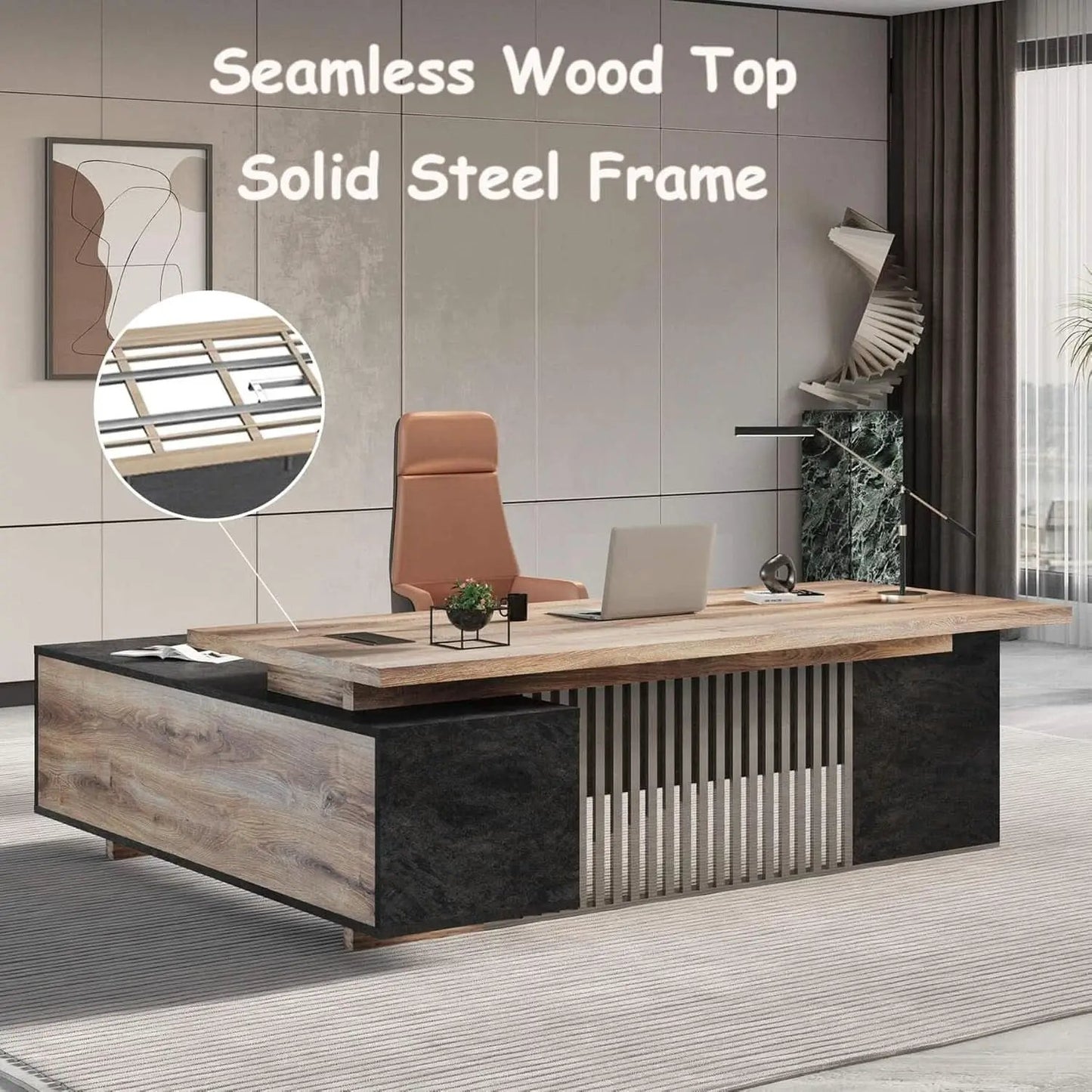 Spacious Executive Desk With Ample Storage Drawers from PriceLows™