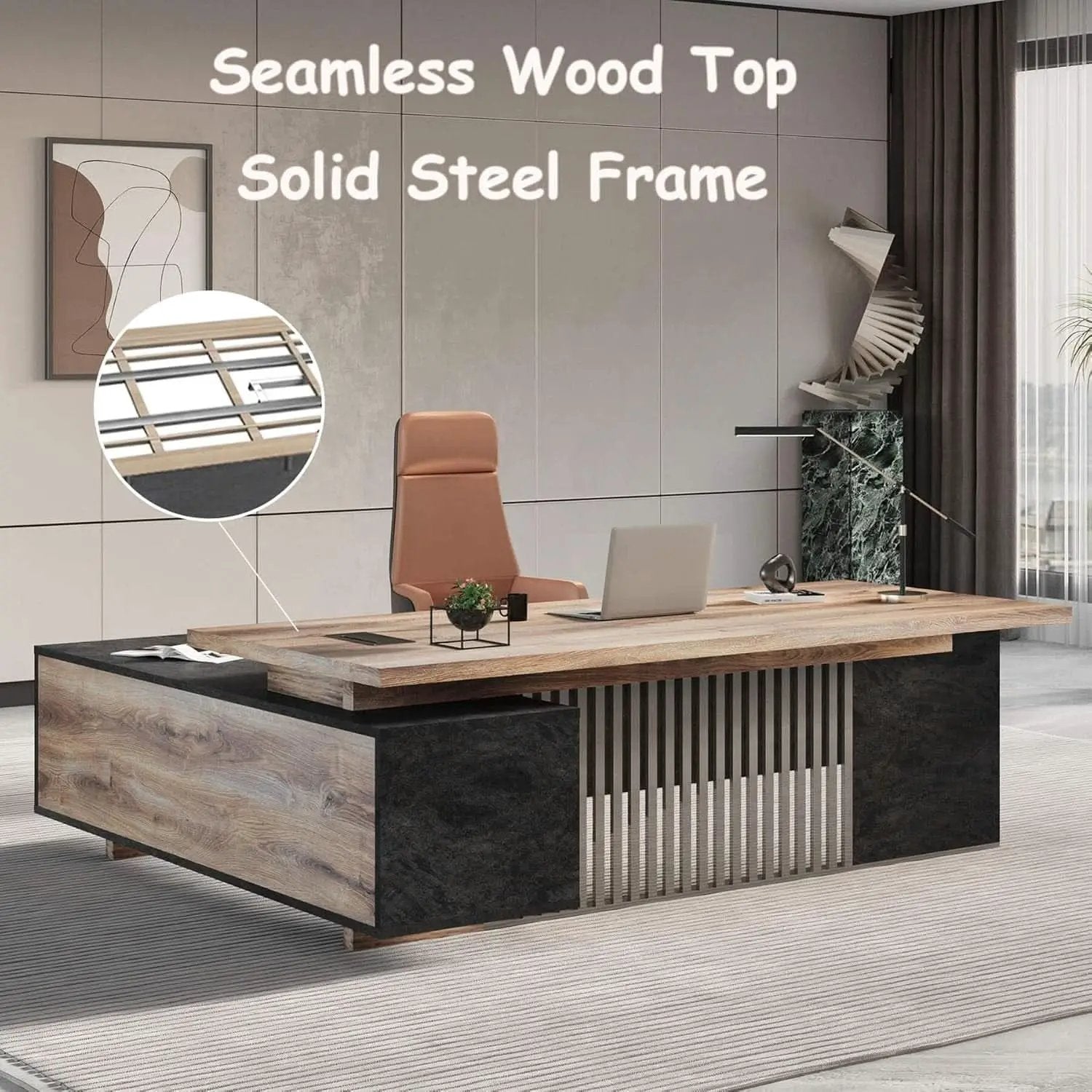 Spacious Executive Desk With Ample Storage Drawers from PriceLows™