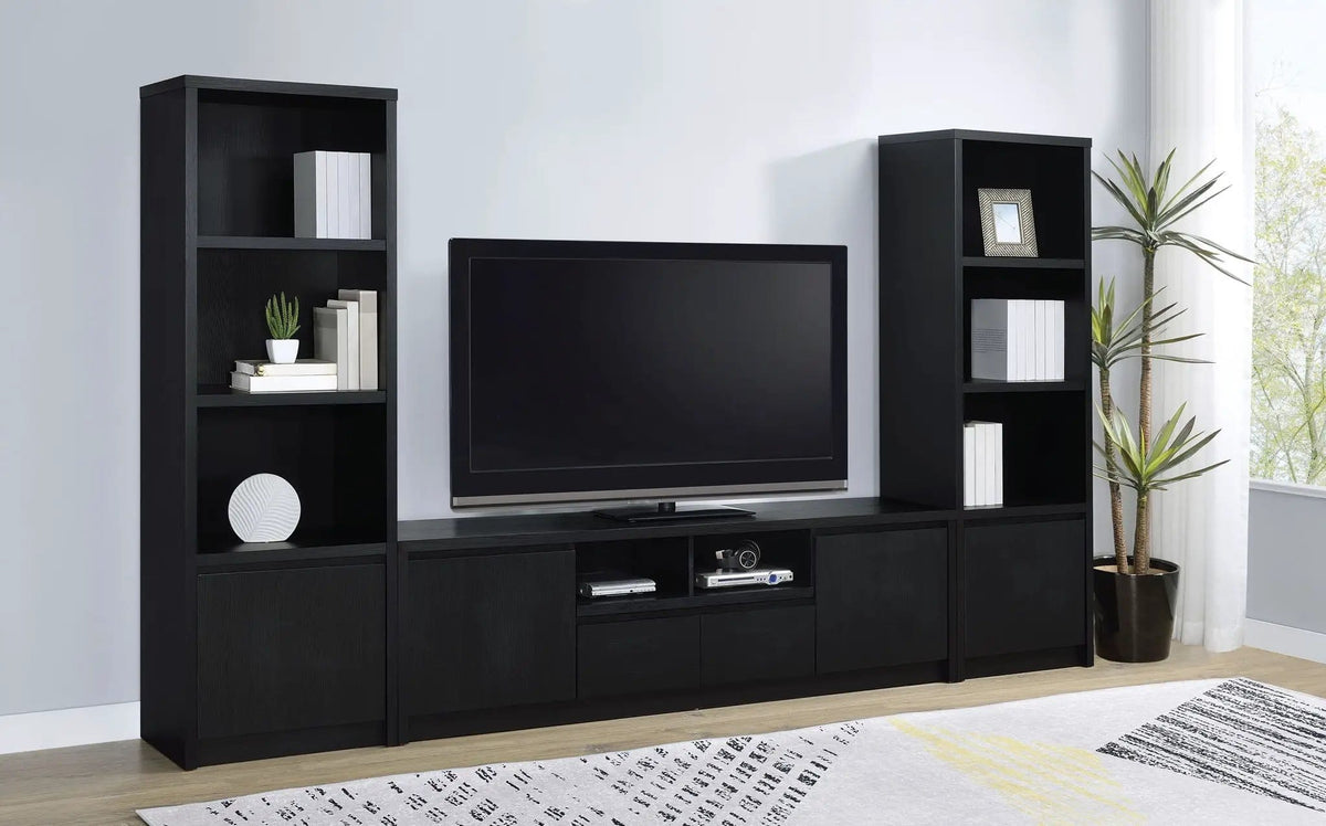 Winfield 3-piece Entertainment Center 78-inch TV Stand | 3-Piece Set | Veneer | Black