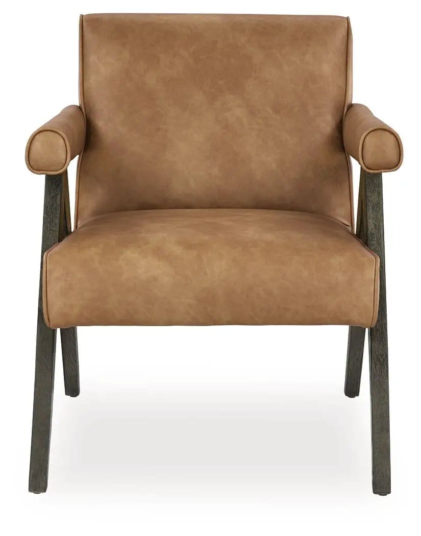 Goda Accent Chair | 2 Pieces | Solid Wood & Faux Leather | Living Room