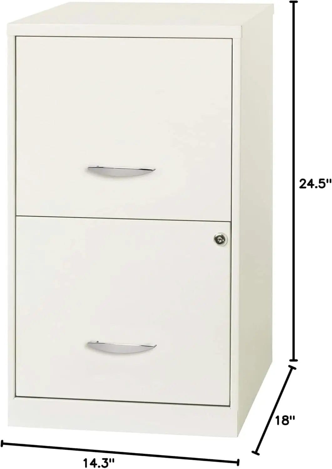 2-Drawer File Cabinet White 14.2 X 18 X 24.5 Inches Locking Drawers Steel Enamel from PriceLows™