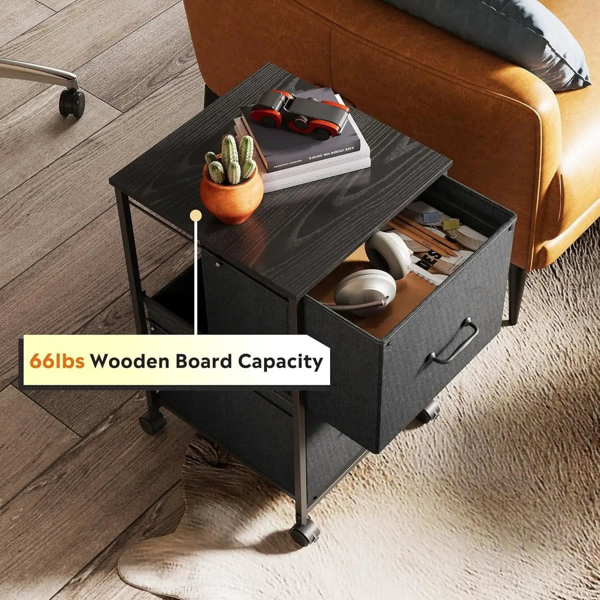 2 Drawer Mobile File Cabinet And Rolling Printer Stand Black Fits A4 Or Letter Size Home Office from PriceLows™