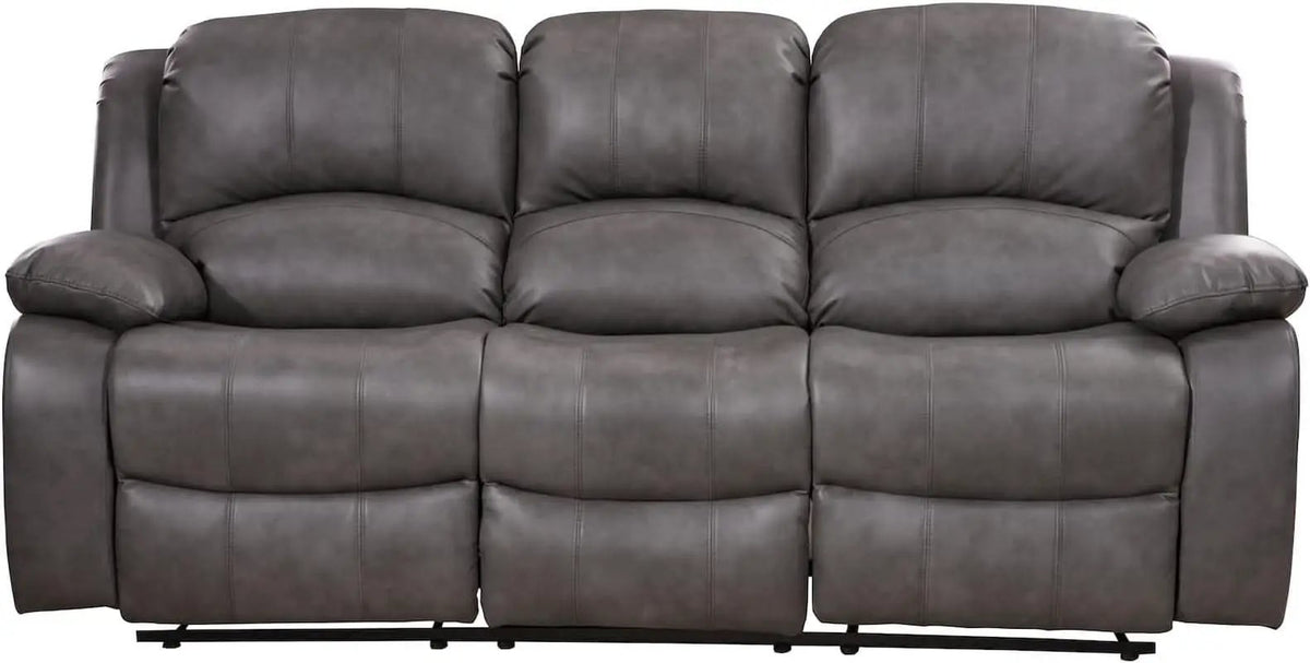 2 Piece Bonded Leather Reclining Sofa Loveseat Set Gray Living Room Furniture Set 8018 from PriceLows™