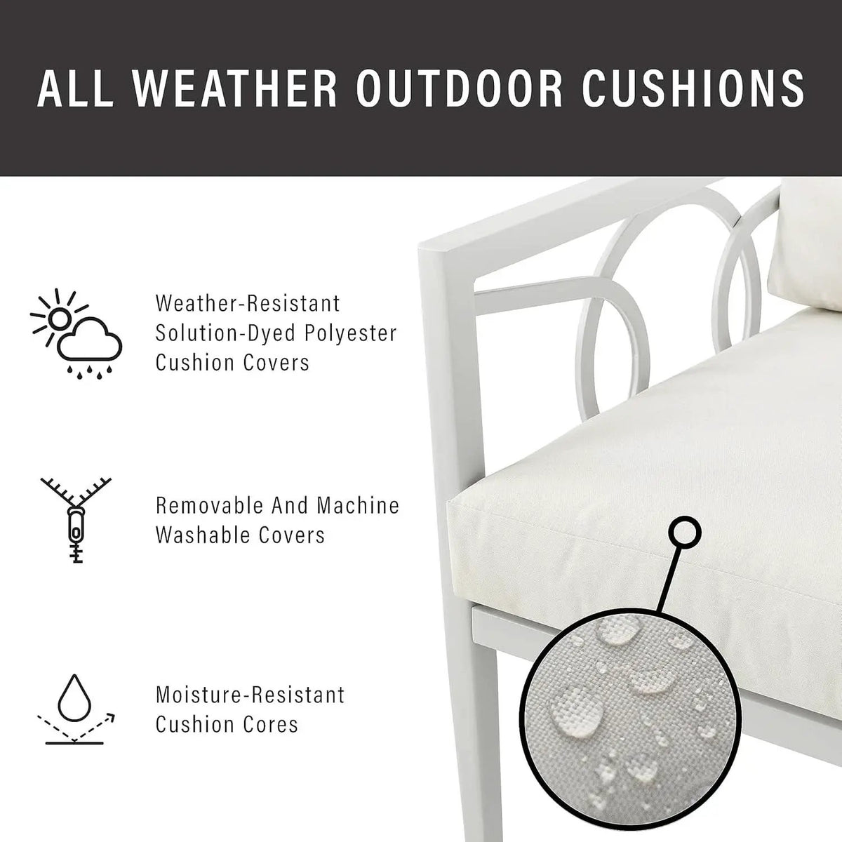 2 Piece Outdoor Coffee Table And Loveseat Set Gray Frame Creme Cushions from PriceLows™