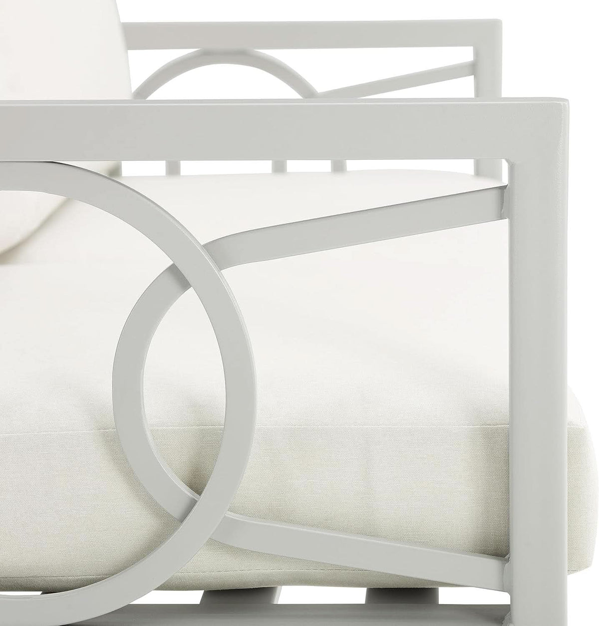 2 Piece Outdoor Coffee Table And Loveseat Set Gray Frame Creme Cushions from PriceLows™