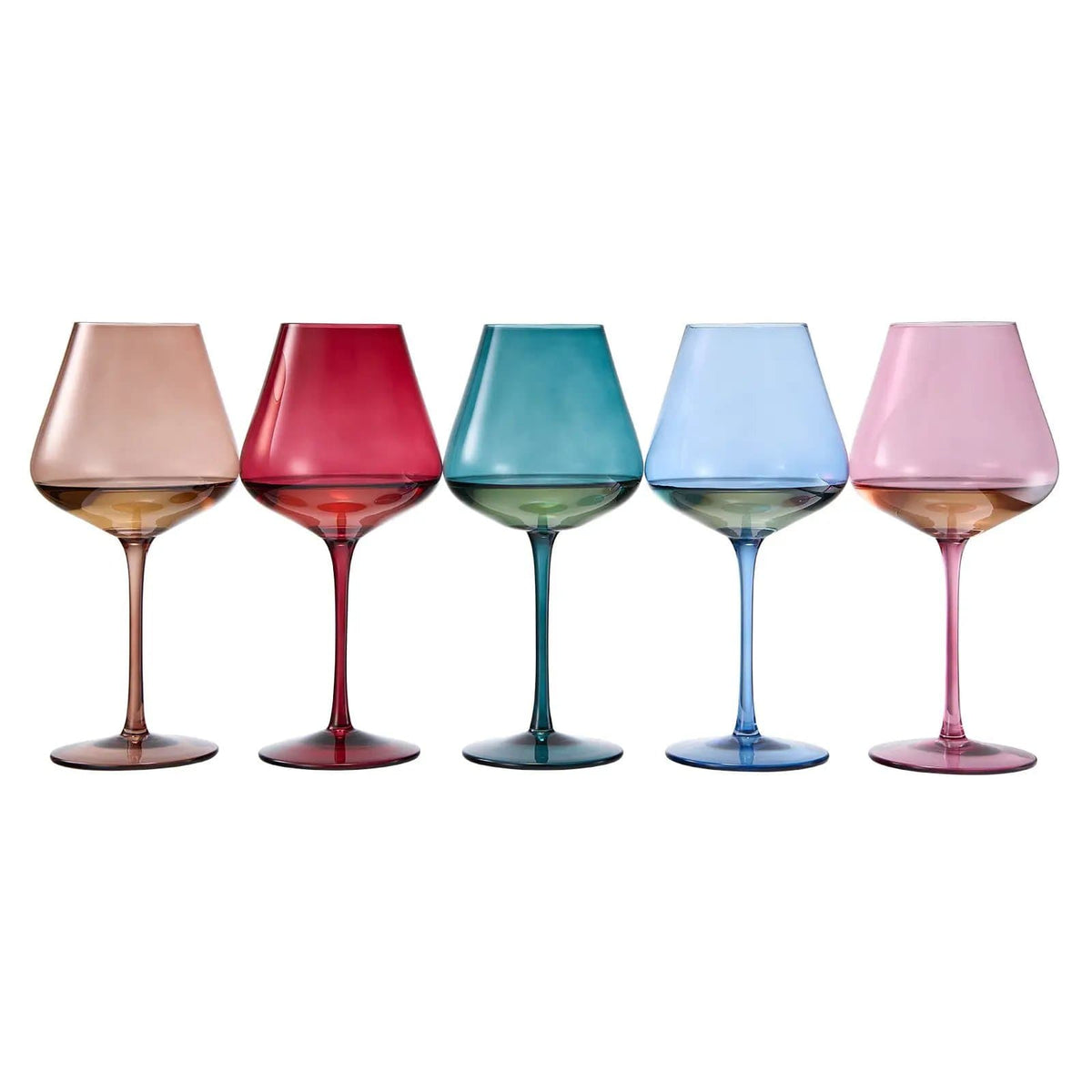 Stagioni Stemmed Wine Glassware, "May Flowers" | 20 oz | Set of 5 | Entertaining