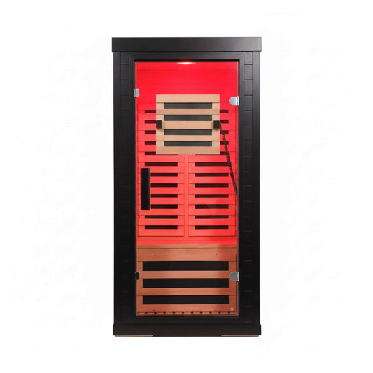 Aurelo 2-Person Low EMF Indoor Infrared Sauna With Red Light Therapy | 2-Person | Solid Wood | Outdoor Living