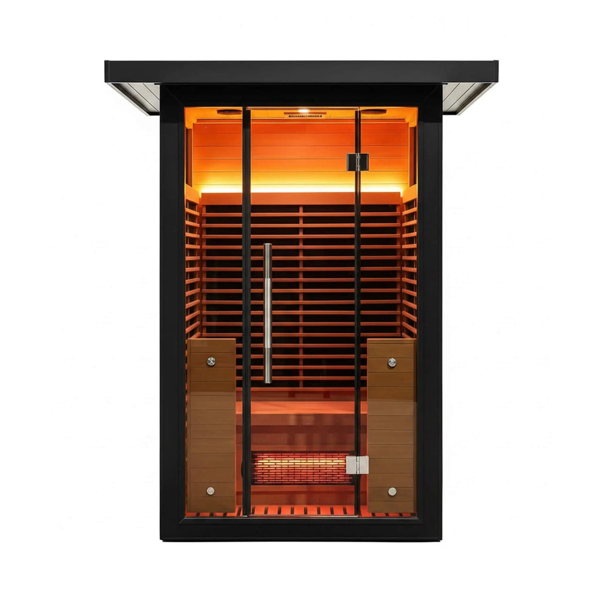 Lugano 2 Person Outdoor Full Spectrum Infrared Sauna With Aluminum Alloy Exterior | 2-Person | Aluminum | Outdoor Living
