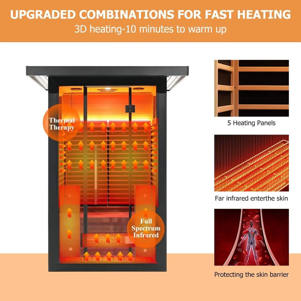 Lugano 2 Person Outdoor Full Spectrum Infrared Sauna With Aluminum Alloy Exterior | 2-Person | Aluminum | Outdoor Living