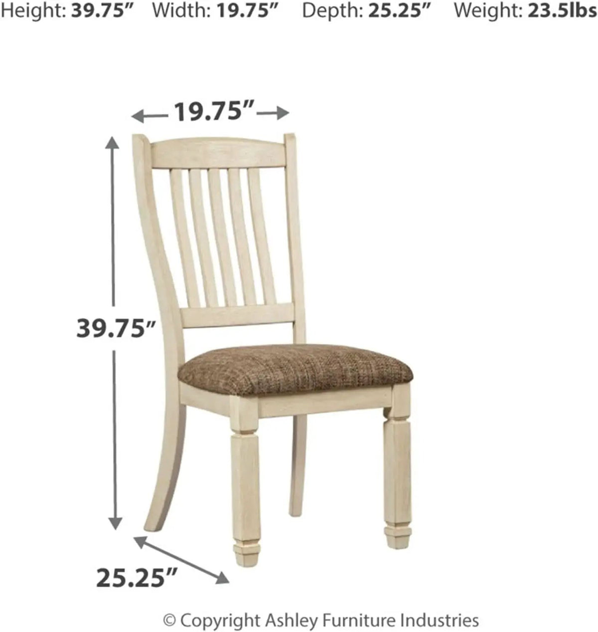20 Inch Upholstered Dining Chair Antique White Set Of 2 from PriceLows™