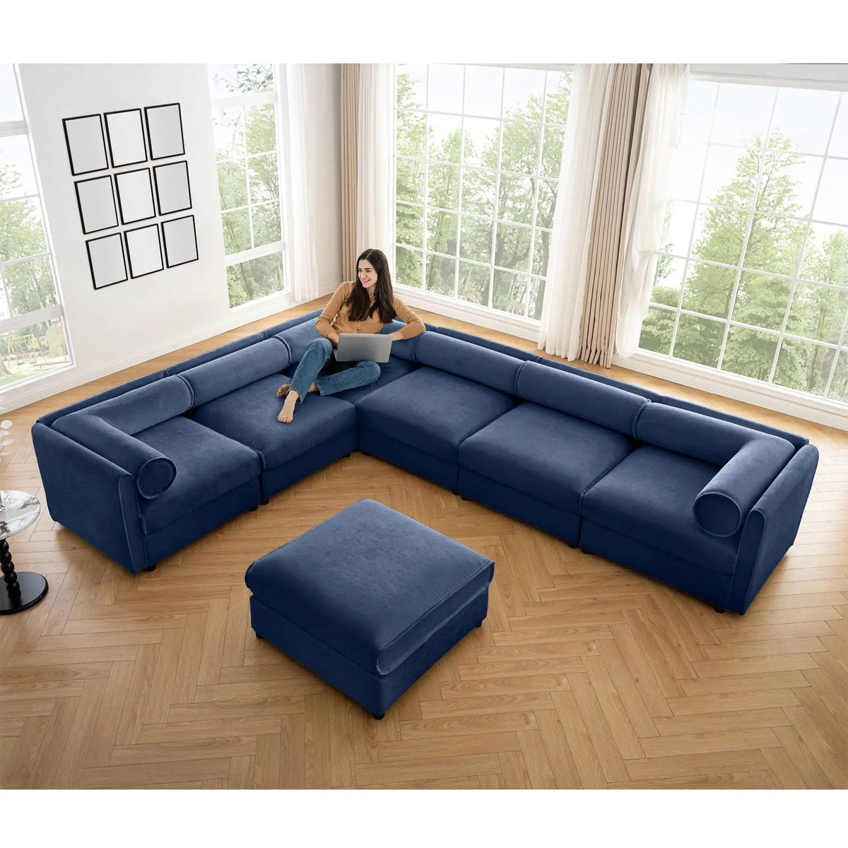 Contemporary Elegant Sofa With Storage And Ottoman 2 Piece Living Room Set | 2 Piece Living Room Set | Living Room Furniture | Living Room