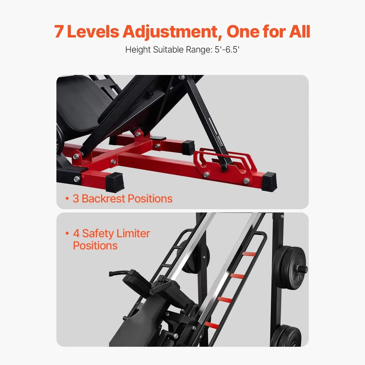 2000LBS Adjustable Leg Press And Hack Squat Machine For Home Gym Workouts | 2000 lb | Weight Lifting Machine & Rack | Home