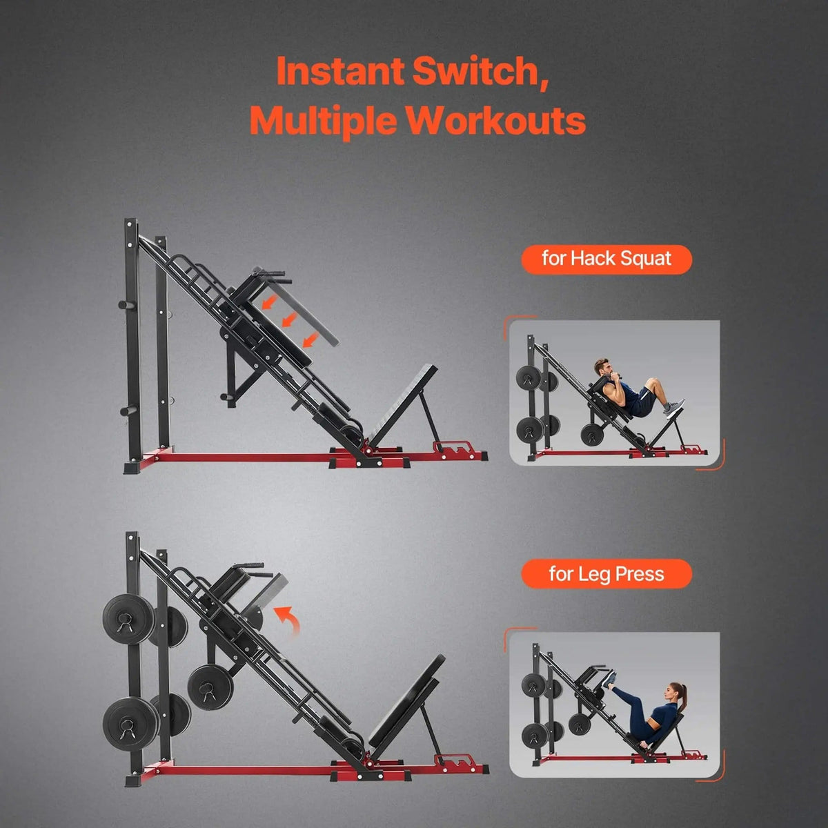 2000LBS Adjustable Leg Press And Hack Squat Machine For Home Gym Workouts | 2000 lb | Weight Lifting Machine & Rack | Home