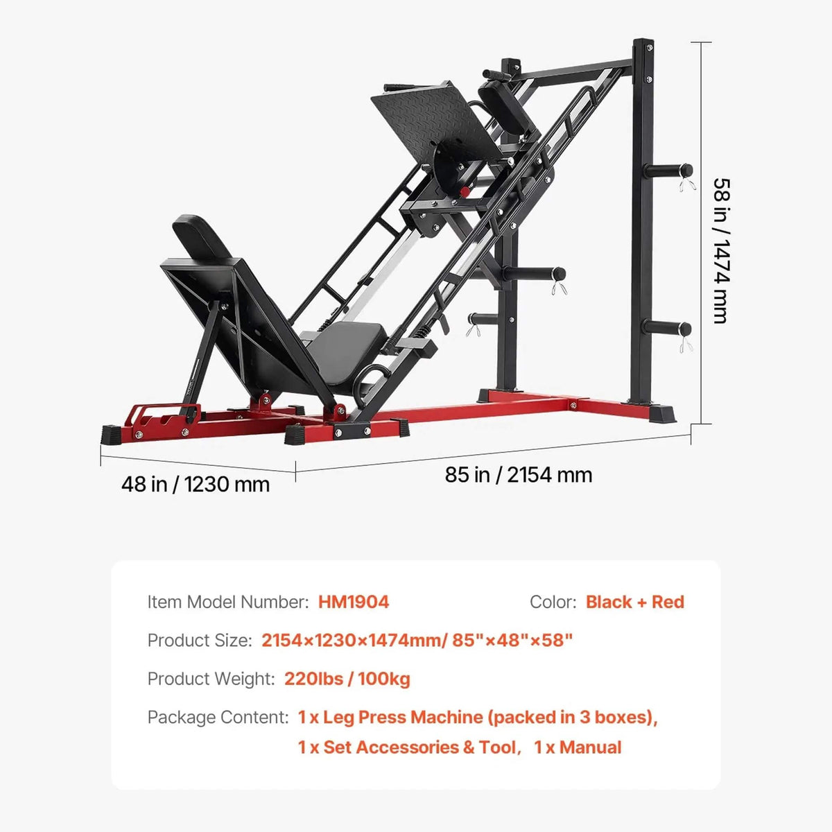 2000LBS Adjustable Leg Press And Hack Squat Machine For Home Gym Workouts | 2000 lb | Weight Lifting Machine & Rack | Home