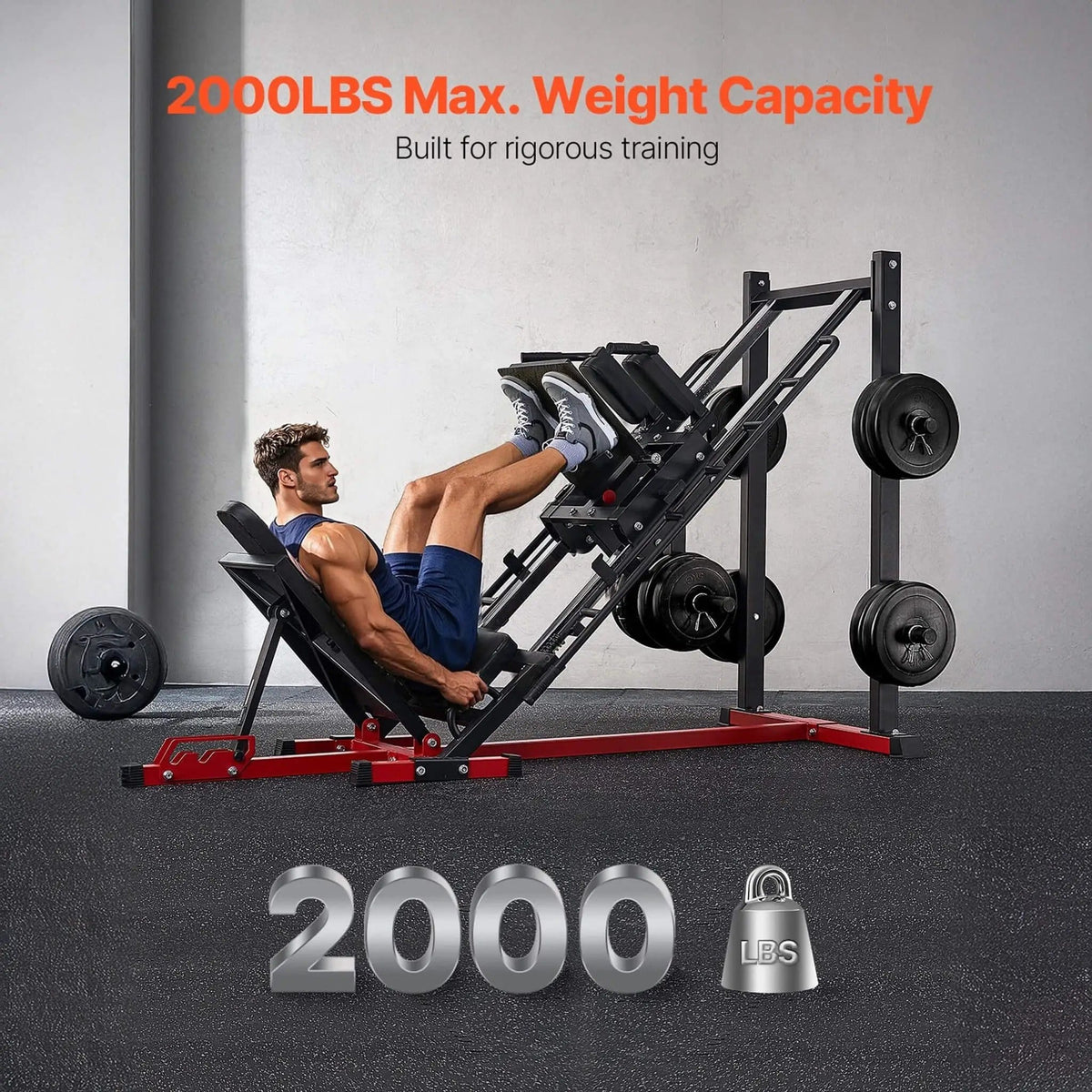 2000LBS Adjustable Leg Press And Hack Squat Machine For Home Gym Workouts | 2000 lb | Weight Lifting Machine & Rack | Home