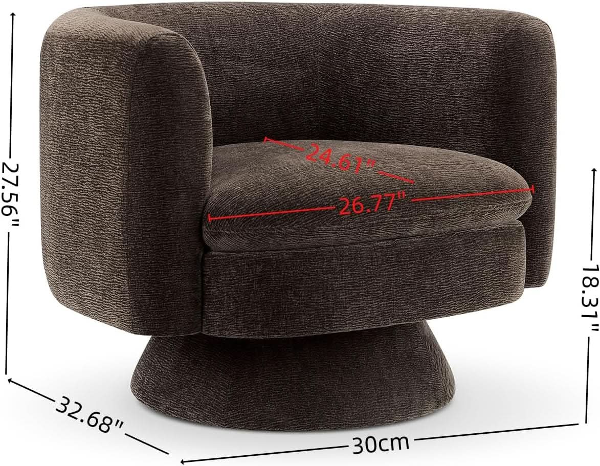 360 Degree Swivel Chair Espresso Velvet Upholstery from PriceLows™