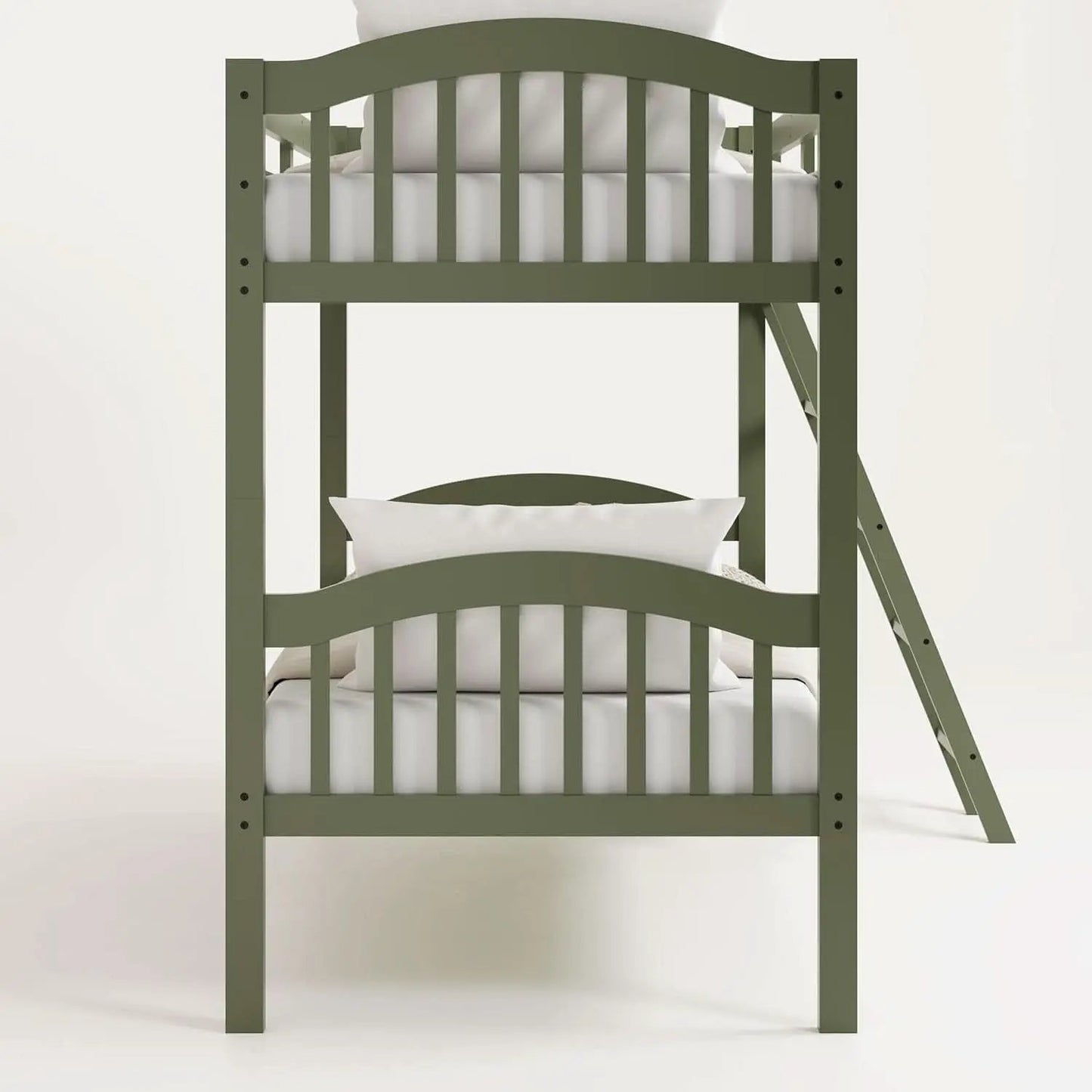 Olive Twin Over Twin Bunk Bed Converts To Two Beds from PriceLows™