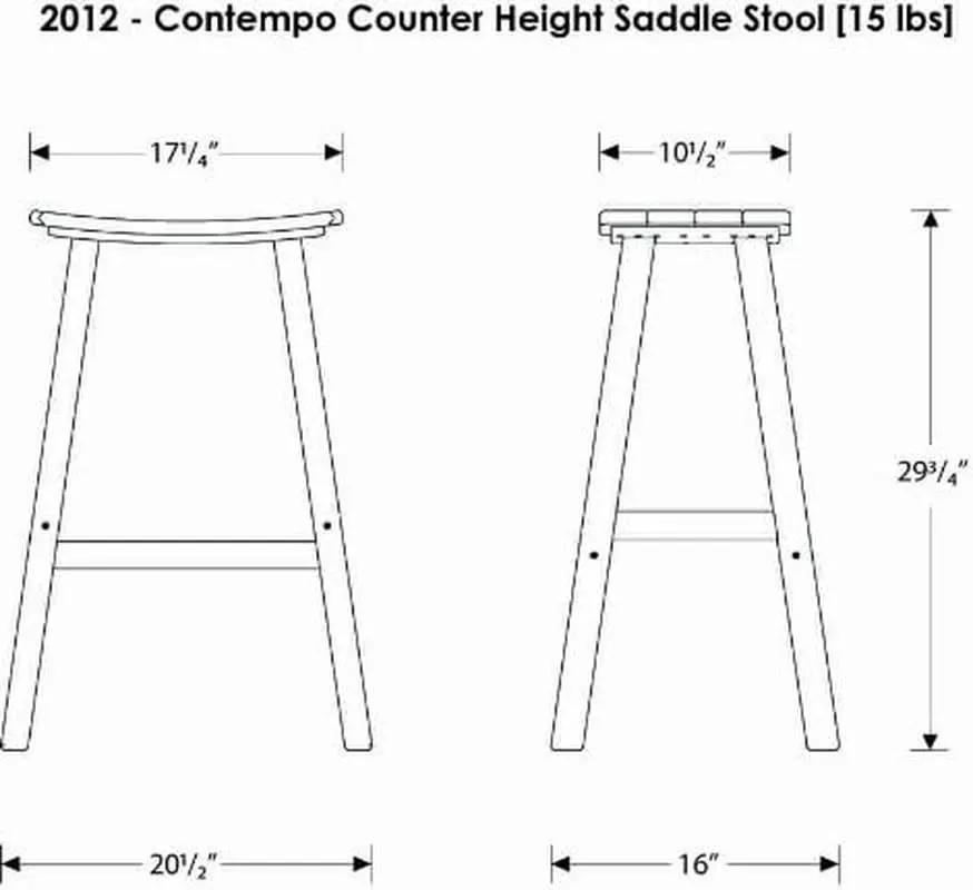 Contempo Bar Height Saddle Seat Bar Stool Black Frame Sand Seat Weatherproof Polywood Construction from PriceLows™