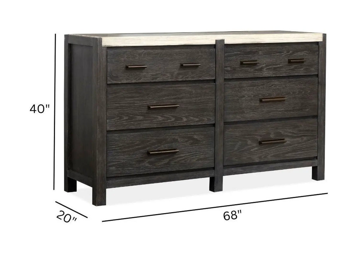 Plum Creek Drawer Dresser | 68 Inch Width | Seasonless Style | Tranquil Elegance