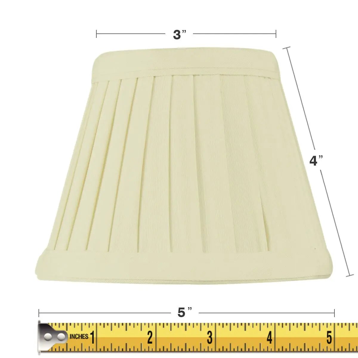 Candelabra Lamp Shades | Clip On | 5W X 4H Crisp Linen Pleated | Set Of 6