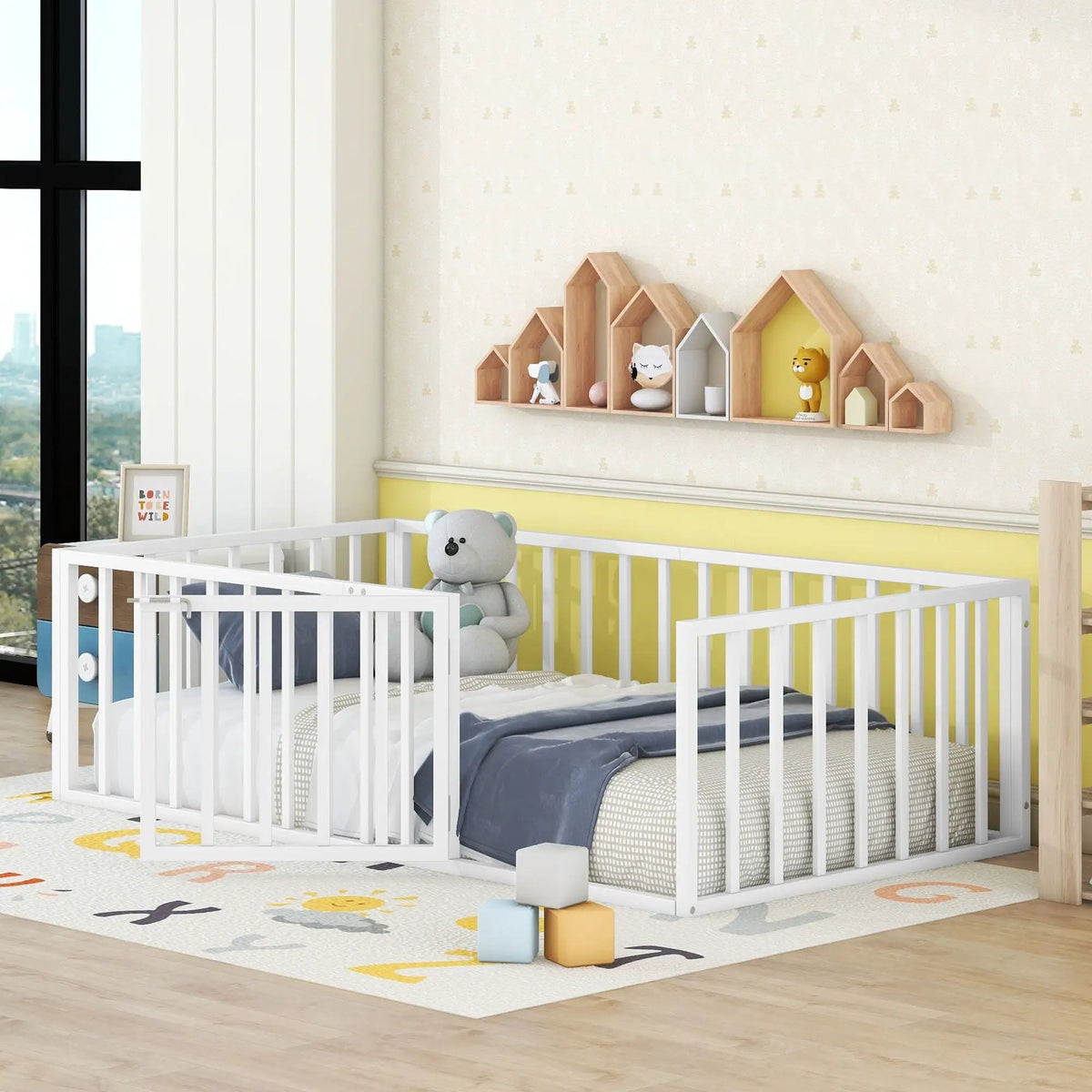 Metal Floor Bed Frame | Raised Fence Gate | Low Platform Design