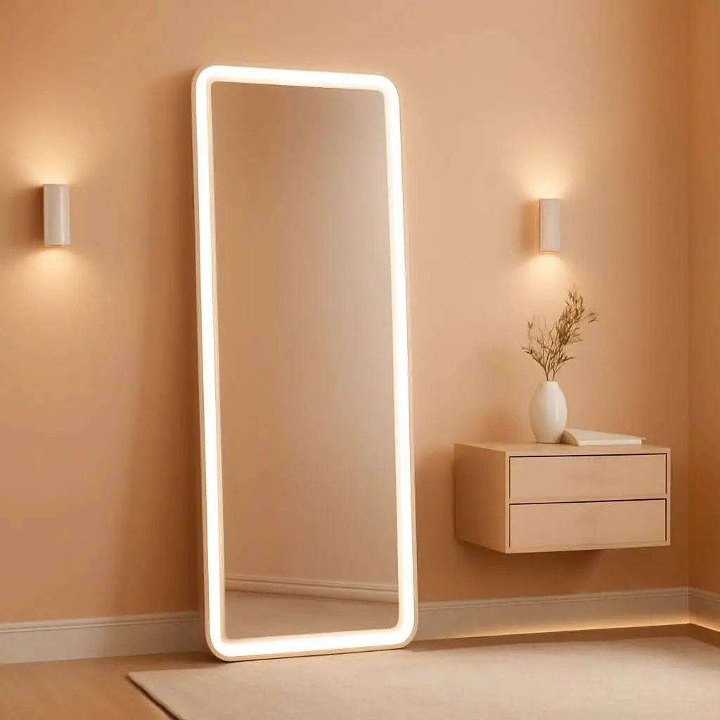 26x68 Inch Full Length Mirror With Lights LED Dimmable 3 Color Floor Standing Or Wall Hanging from PriceLows™