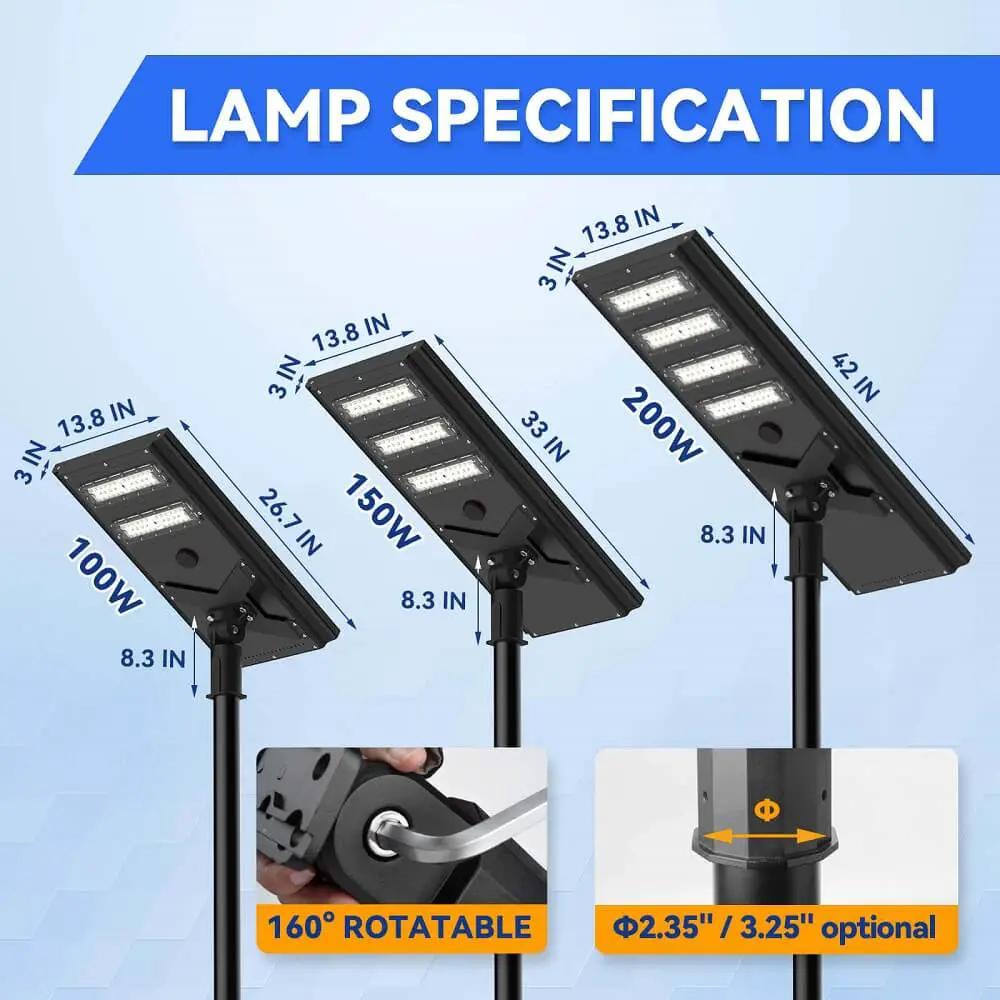 Commercial Solar Led Parking Lot Light | Ip65 Weatherproof | 5 Year Lifespan