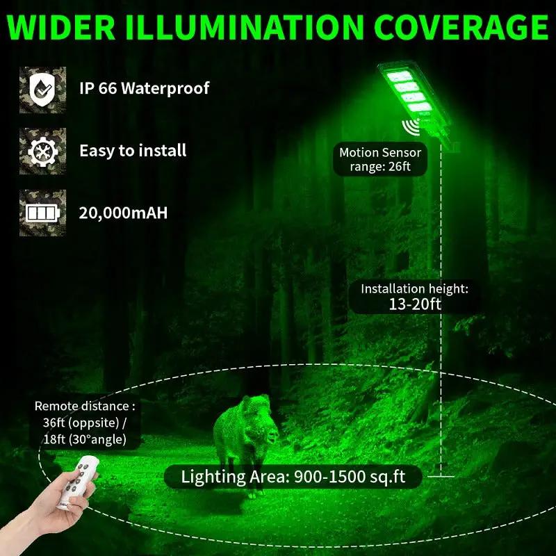 Solar Green Feeder Light | 25000 Lumens | 360 LED Array