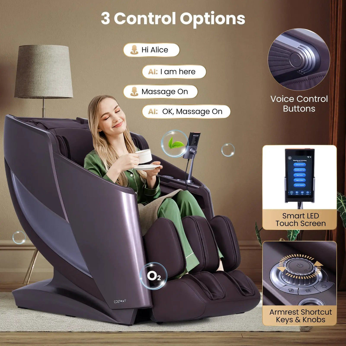Zero Gravity Massage Recliner | 4D Massage | Foot Rollers | Airbags