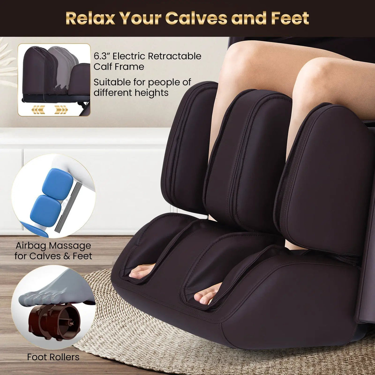 Zero Gravity Massage Recliner | 4D Massage | Foot Rollers | Airbags