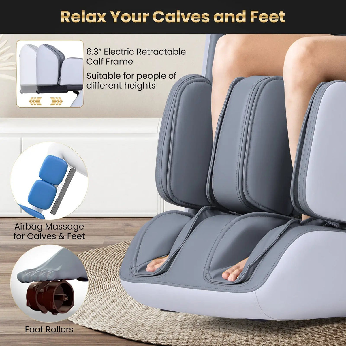 Zero Gravity Massage Recliner | 4D Massage | Foot Rollers | Airbags