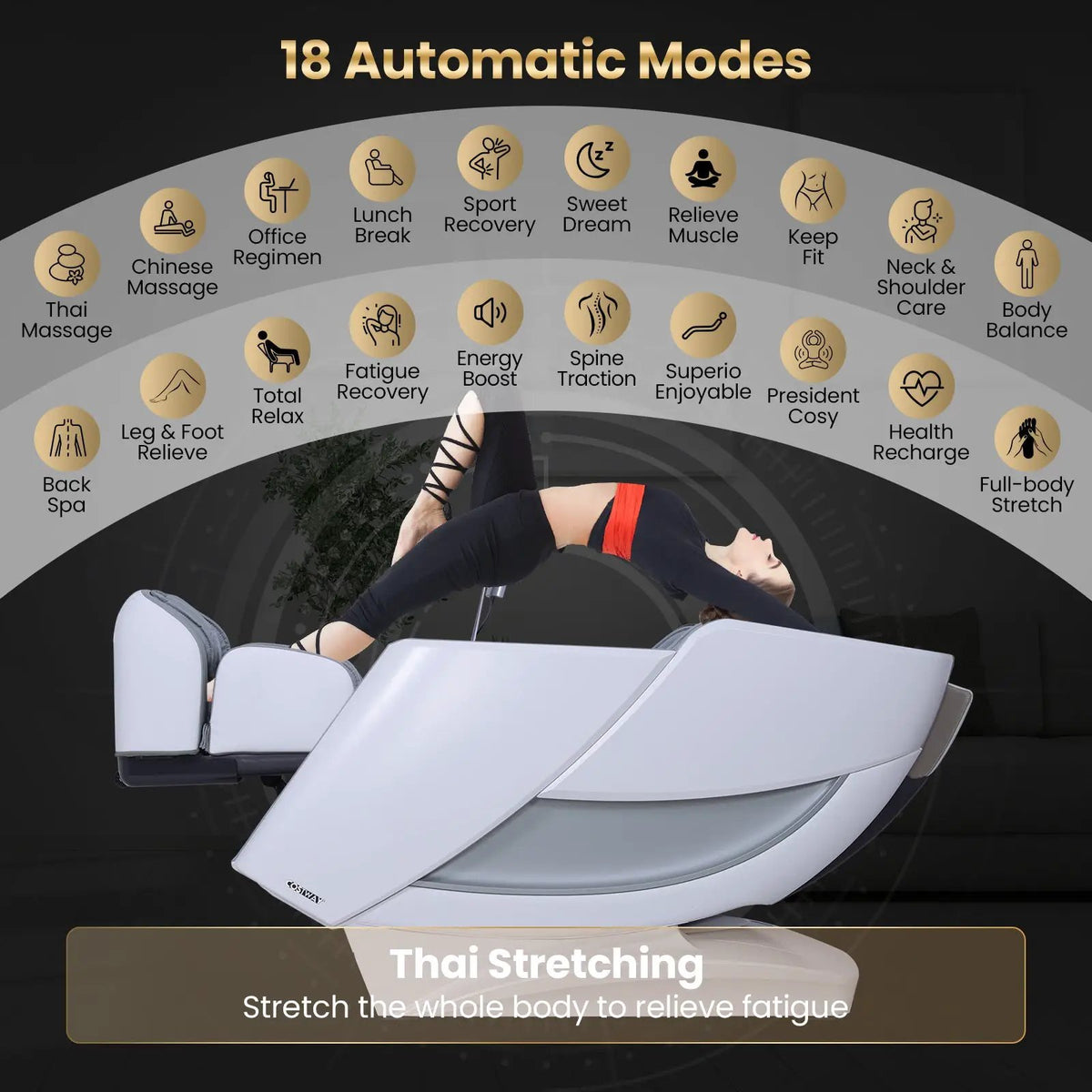 Zero Gravity Massage Recliner | 4D Massage | Foot Rollers | Airbags