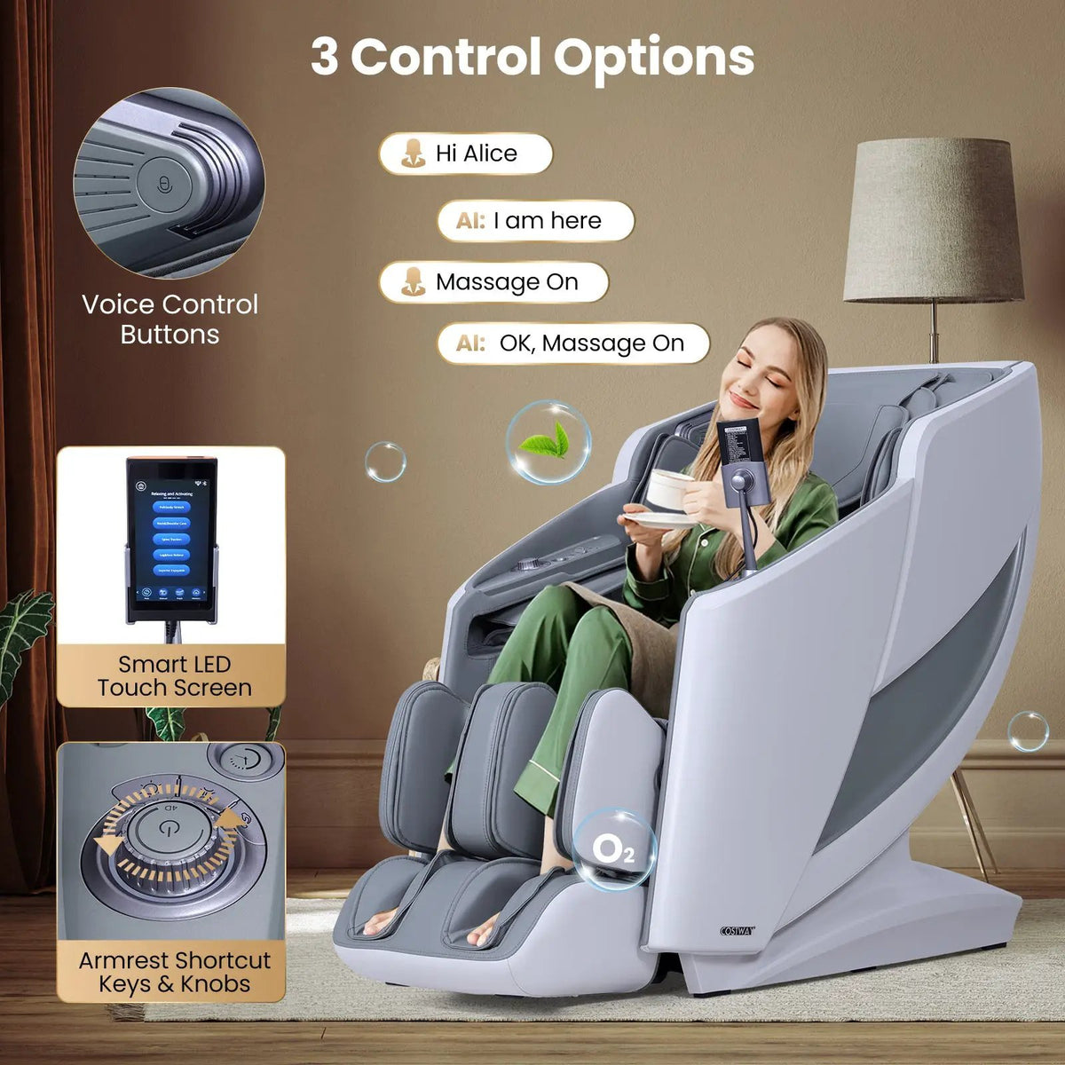 Zero Gravity Massage Recliner | 4D Massage | Foot Rollers | Airbags