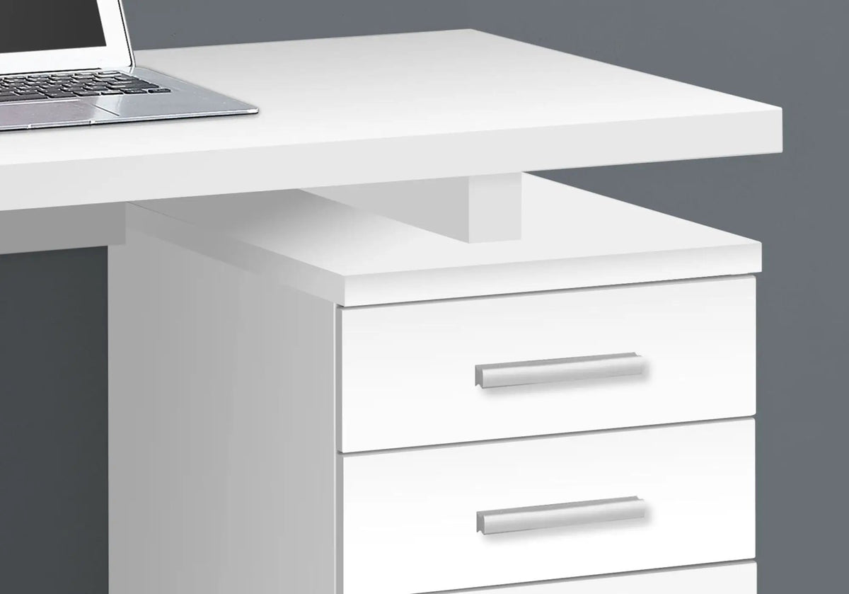 Reversible Computer Desk | Three Drawers | Left Or Right Set-Up | 47.25 Inch Length