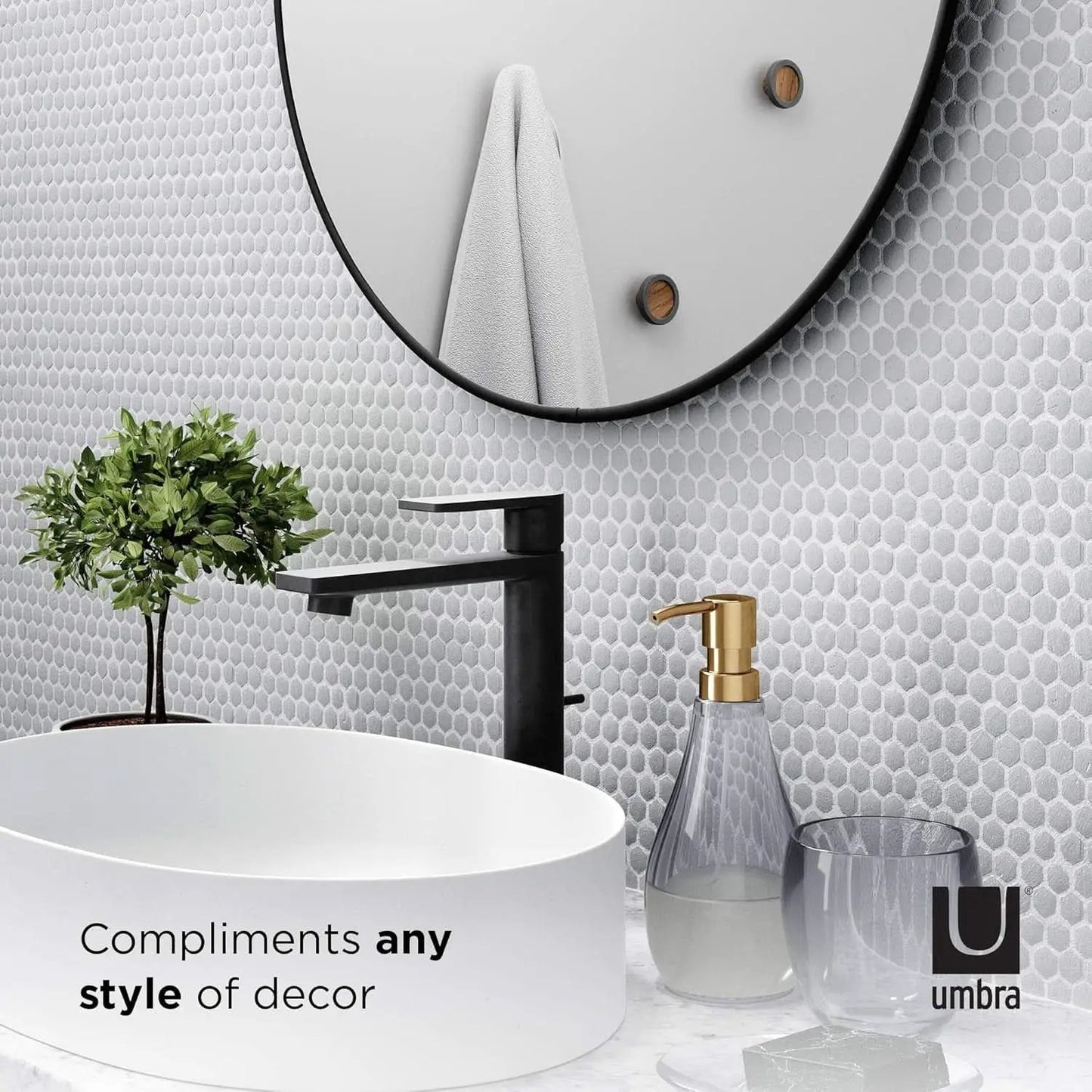 34 Inch Circle Mirror Titanium Finish For Entryways from PriceLows™