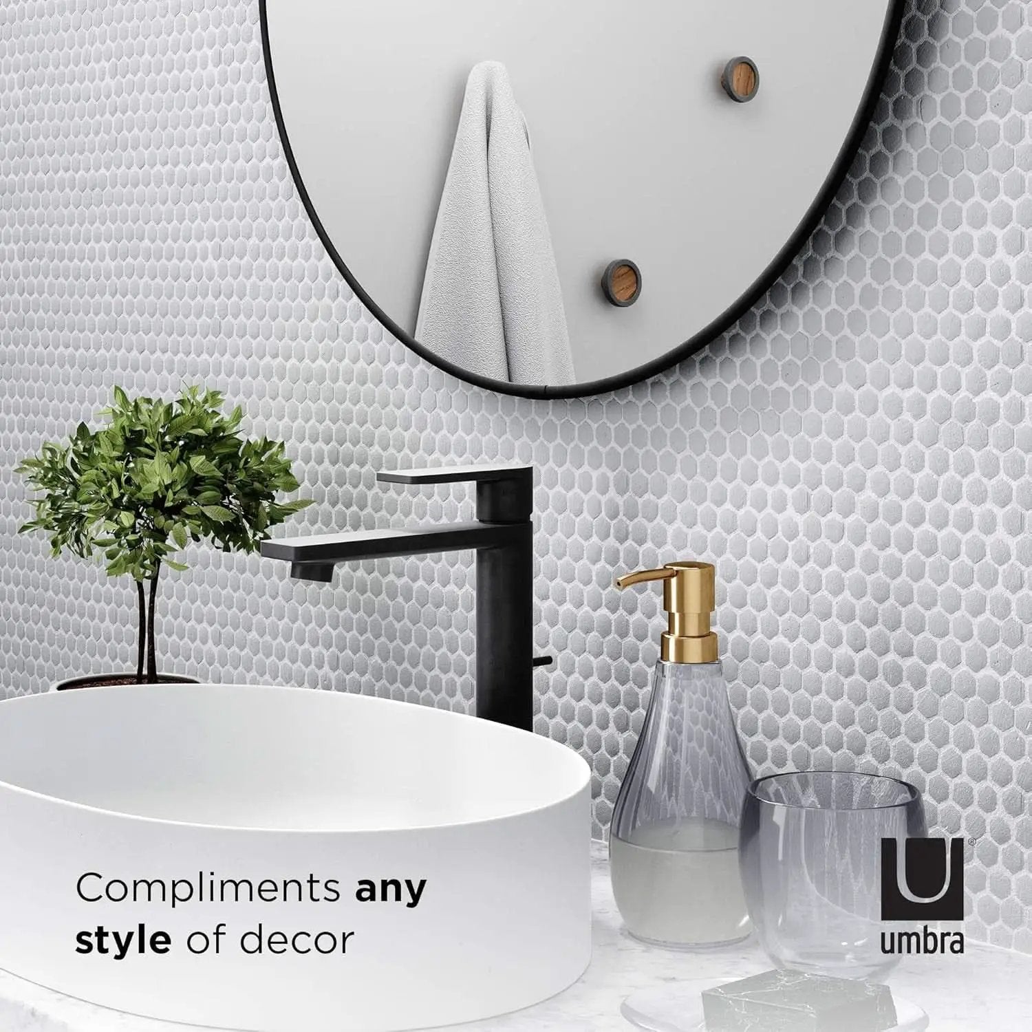 34 Inch Circle Mirror Titanium Finish For Entryways from PriceLows™