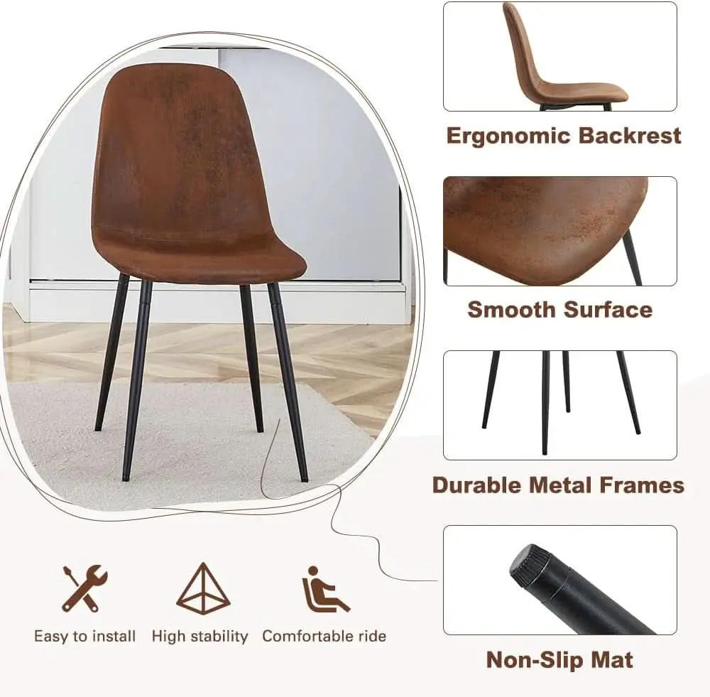 Walnut Extendable Dining Table Set Six Chairs Upholstered from PriceLows™