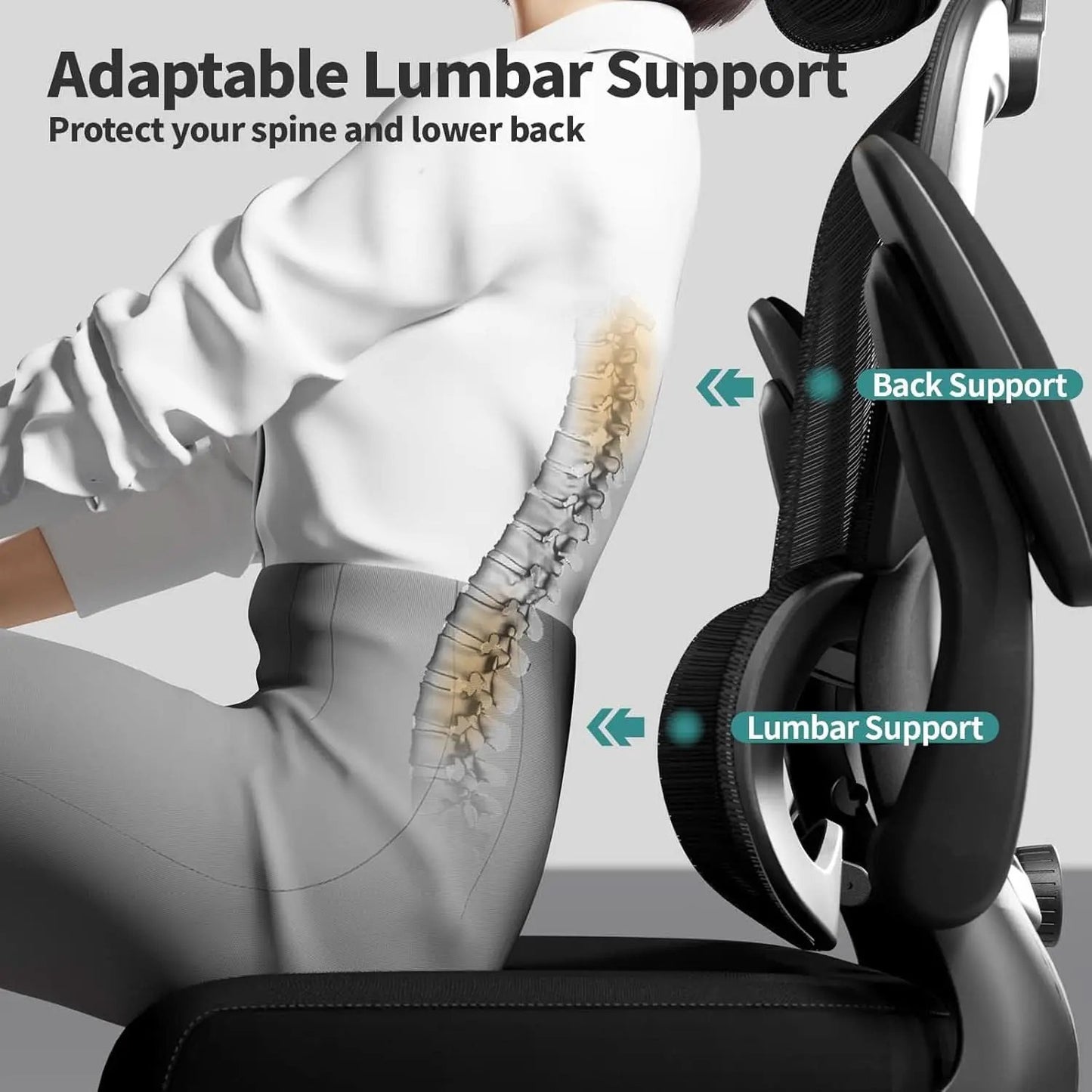 Ergonomic Black Office Chair High Back With Wheels from PriceLows™
