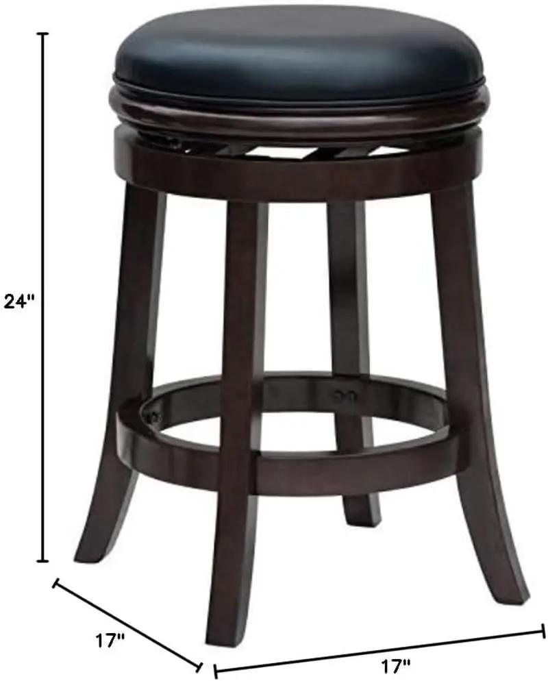 Backless Counter Height Bar Stool 24 Inch Cherry Color from PriceLows™