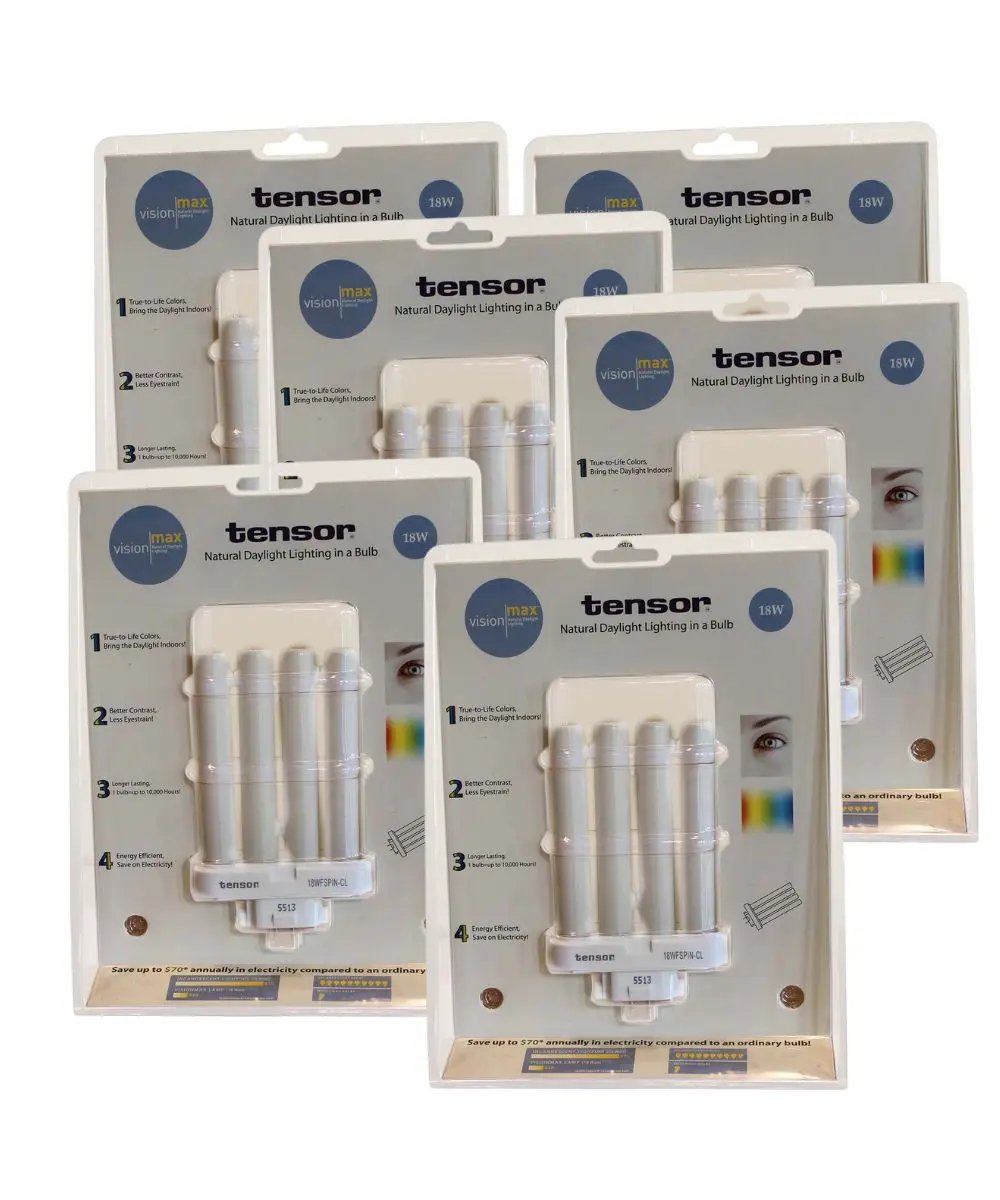 Full Spectrum CFL Replacement Bulb | 18 Watt | G24Q Base | 6 Pack