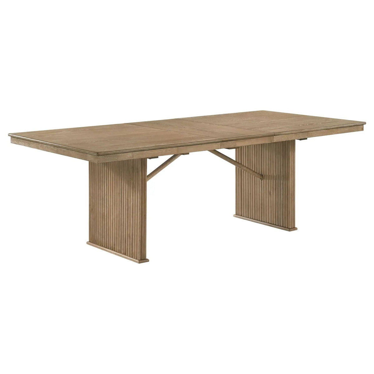 Adina 89-inch Extension Dining Table Distressed Light | 71.75 x 41.75 x 30 in | Rubberwood & Engineered Wood | Brown