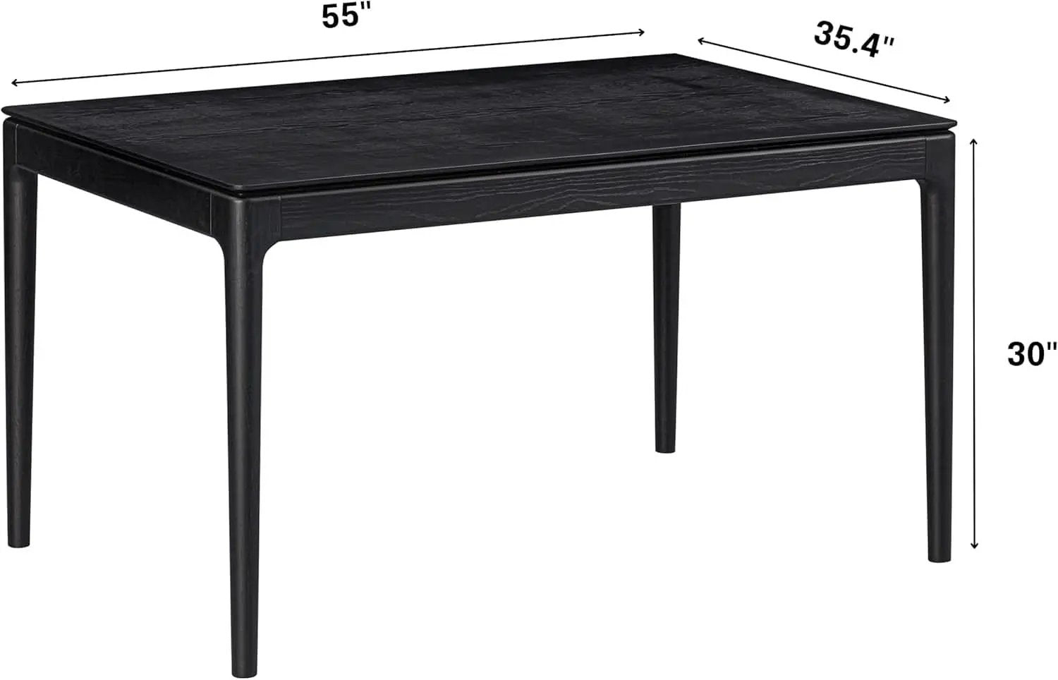 Mingle 55 Inch Modern Rectangular Dinner Table Burnt Black from PriceLows™