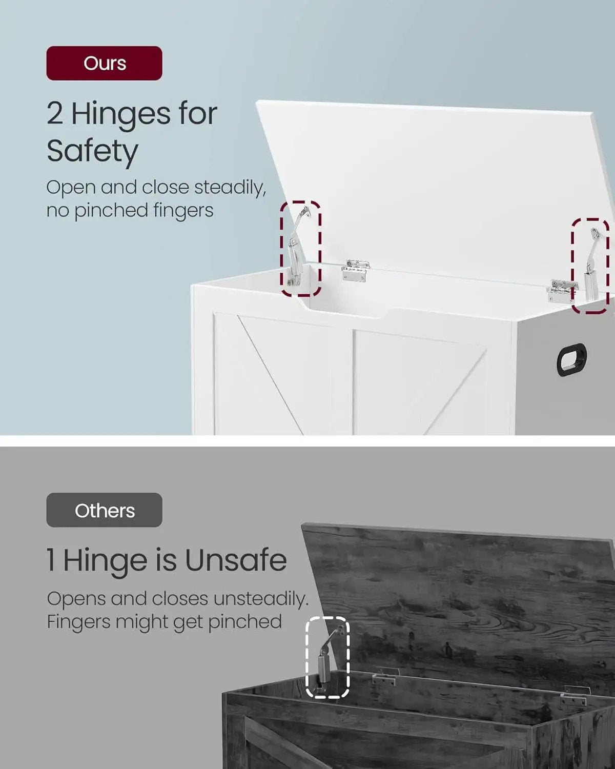 Cloud White PremiumStorage DeluxeBench With Hinges from PriceLows™