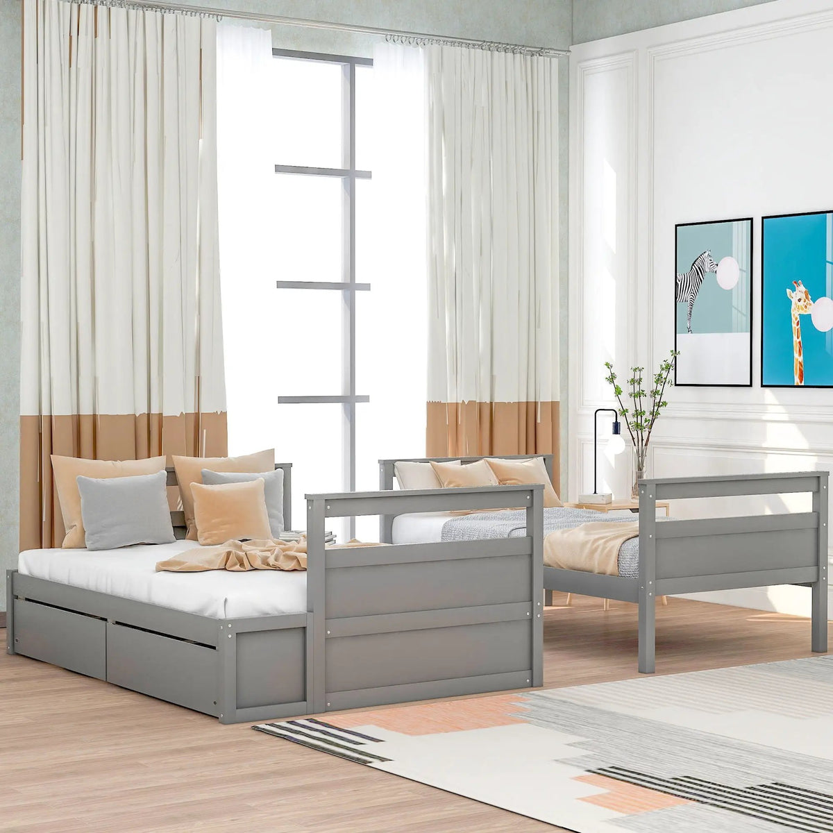 Bunk Bed | Storage Drawers | Space Saving Design | Twin Size
