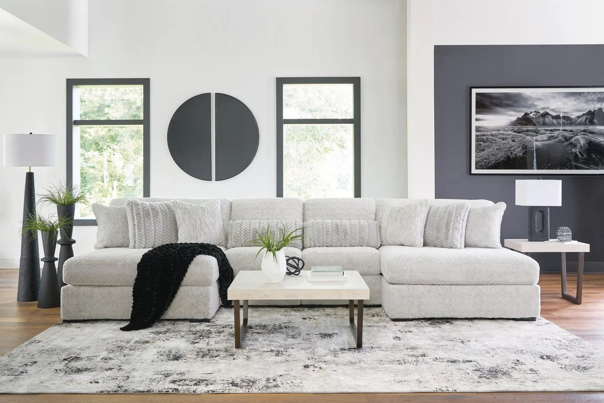 Cuddle Plush Sectional | Double Chaise | Ultra Soft Upholstery | 125 Inch Length
